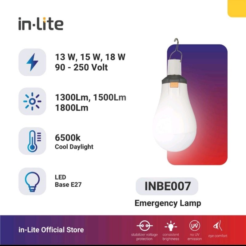 Lampu emergency / emergency lamp 15watt - merk IN-LITE