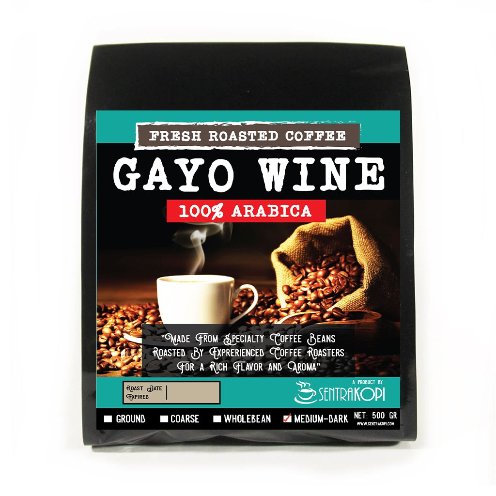 

Arabika Gayo Wine 500 Gr - Kopi Bubuk / Biji - Preum Aceh Gayo Arabica Coffee By Sentra Kopi