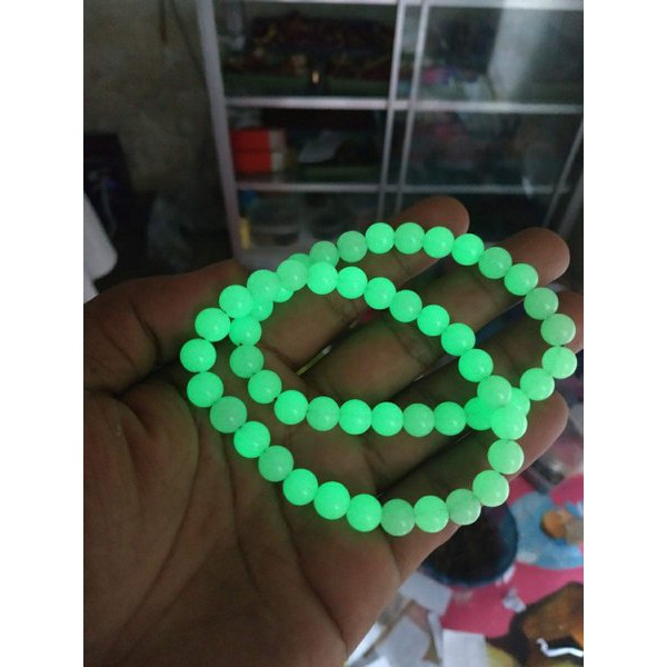 Gelang tasbih batu pospor asli alami size 08 mm