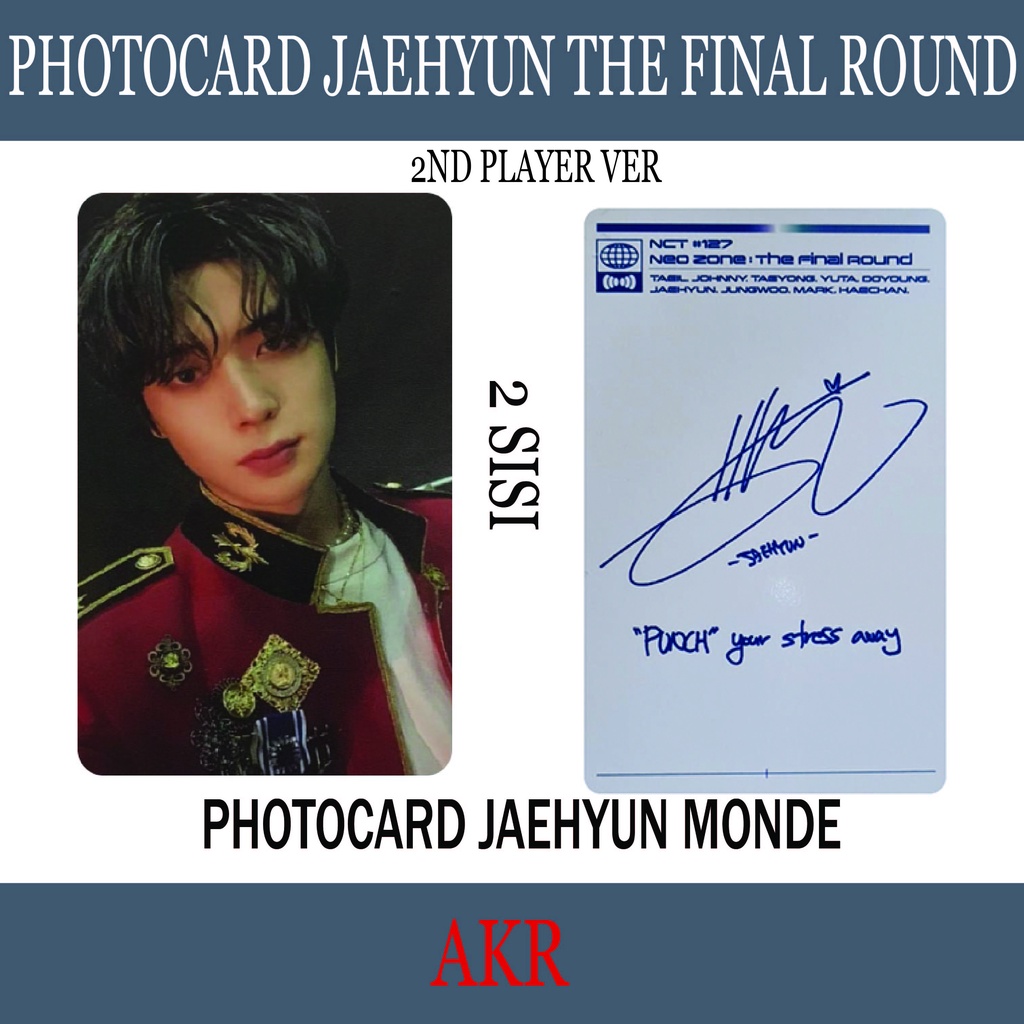 PHOTOCARD JAEHYUN FINNAL RONDE - THE 2ND PLAYER VER, PC JAEHYUN MONDE