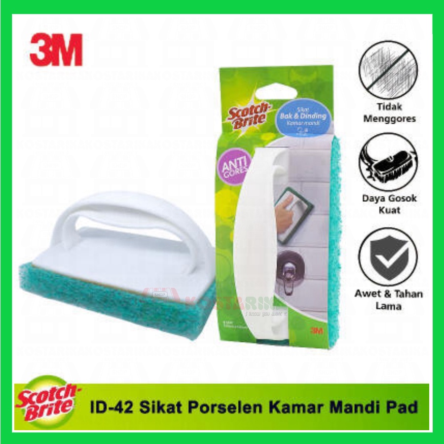 3M Scotch-Brite 3M Pel Strip Kuning Set ID-42 Sikat Porselen Sikat Bak Dinding Kamar Mandi