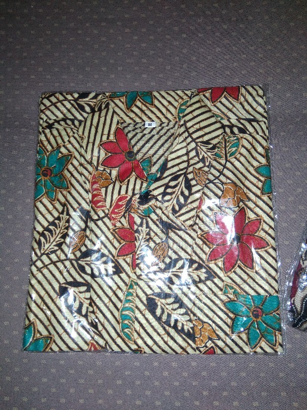 Kemeja Batik Pria M L Xl Xxl Bswart Kenongo Padi Biru Merah Sogan