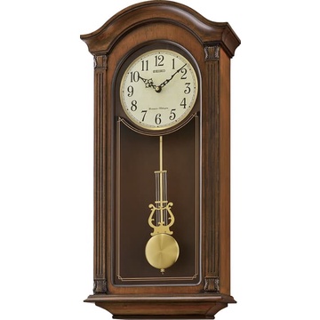 Jam Wooden Seiko Wall Clock QXH066B Dual Chimes