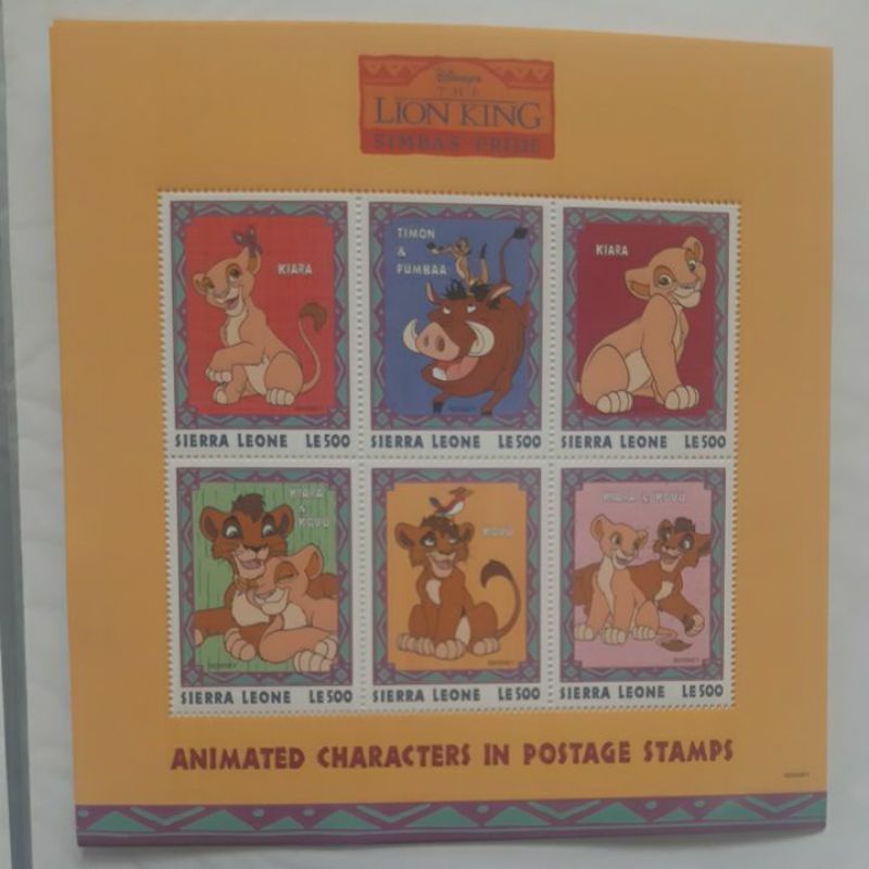 

Perangko Disney sierra leone animated characters Lion King sheet 6 prangko