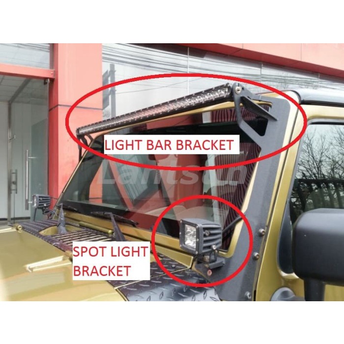 BRACKET COMBO SPOT LIGHT + LIGHT BAR LED 50-52INCH JEEP RUBICON JK