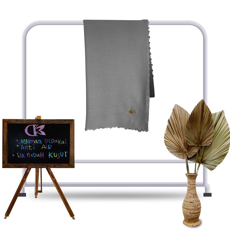 Hijab Voal Superfine Waterproof Laser Cut - Grey