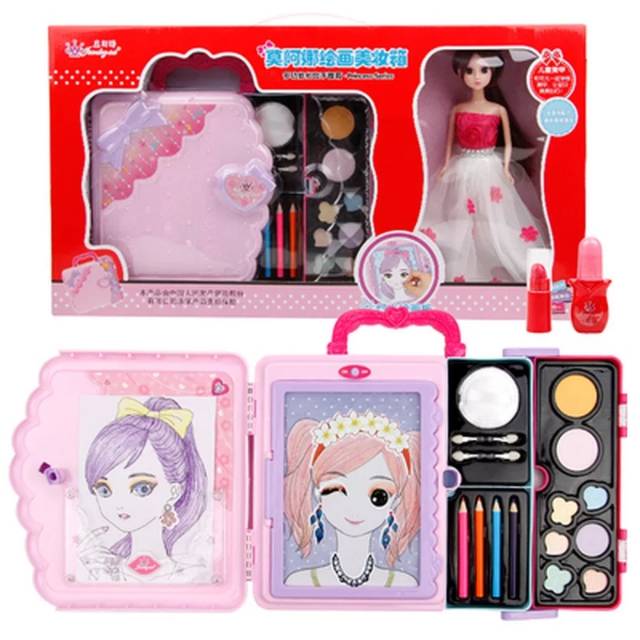 [capt] Make Up Dolls Monkani Painting Beauty Box - Mainan Kotak Lampu Mewarnai & Tata Rias