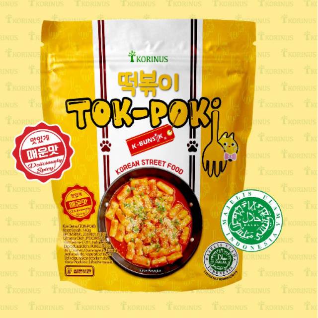

Teokpokki Instan KORINUS K-Bunsik 140gr. Teokpokki HALAL
