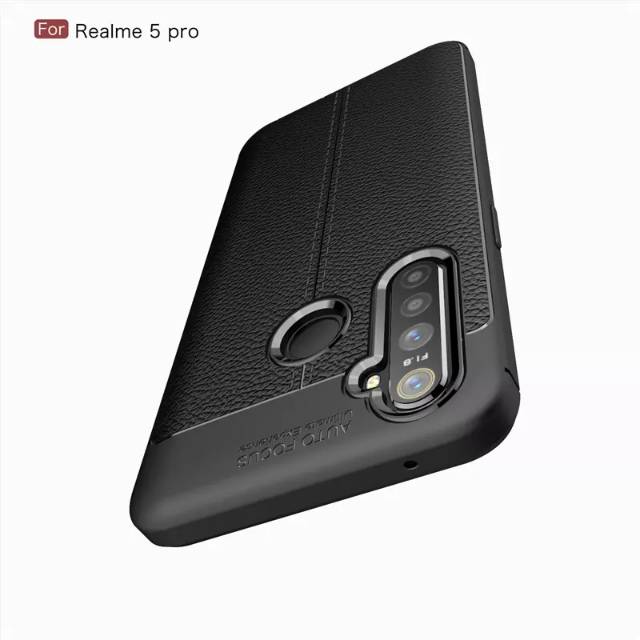 SOFTCASE AUTOFOCUS REALME 5 LEATHER CASE-JELLY CASE AUTOPOCUS OPPO REALME 5 CASE KULIT JERUK PREMIUM