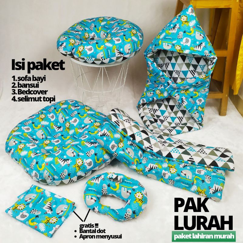 [PAK LURAH] Paket Lahiran Murah - Sofa Bayi + Bantal Menyusui + Selimut topi + Bedcover bayi (