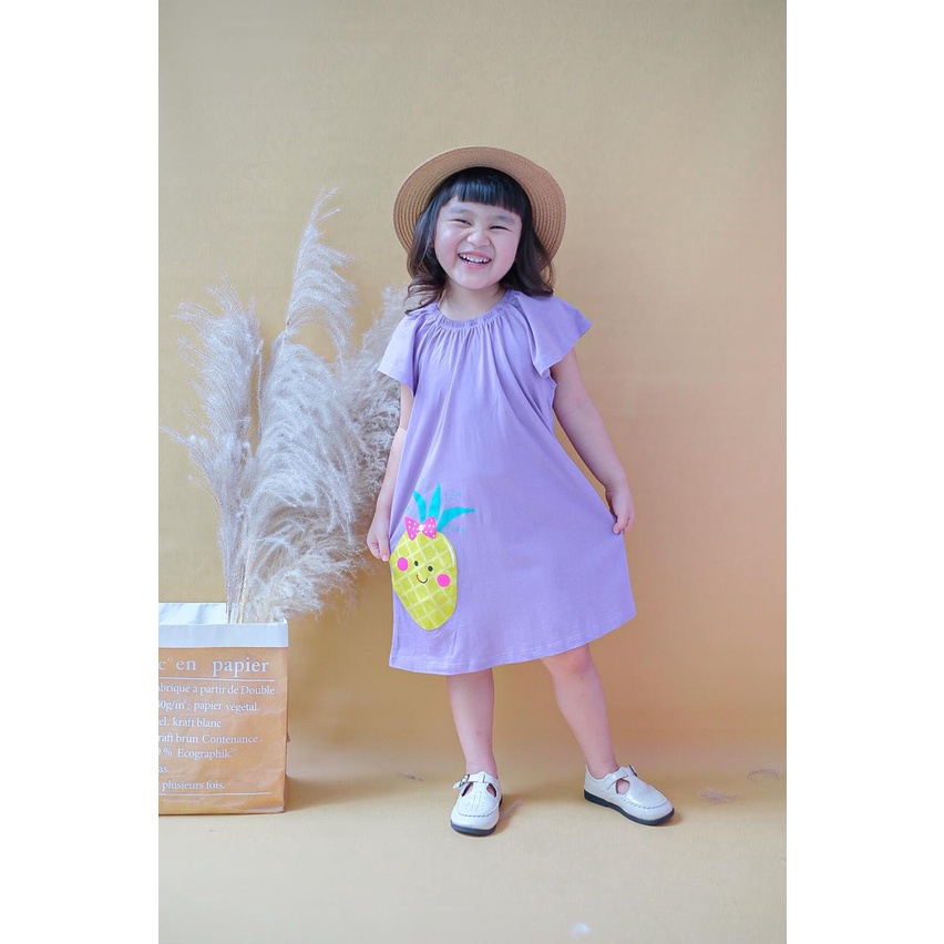 Dress Anak Fruit Smilee Original Kaos Super Premium Pakaian Anak Perempuan Terlaris Termurah