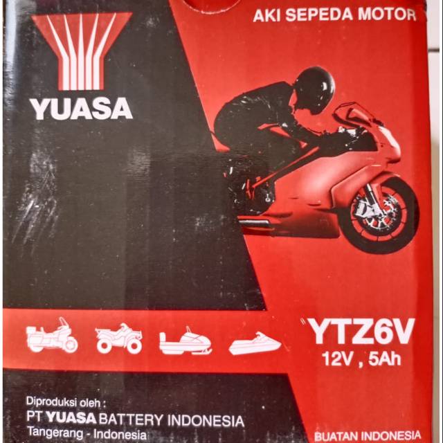 Aki Yuasa YTZ-6V MF dengan 12V, 5Ah for Vario 125/cb 150R/ series