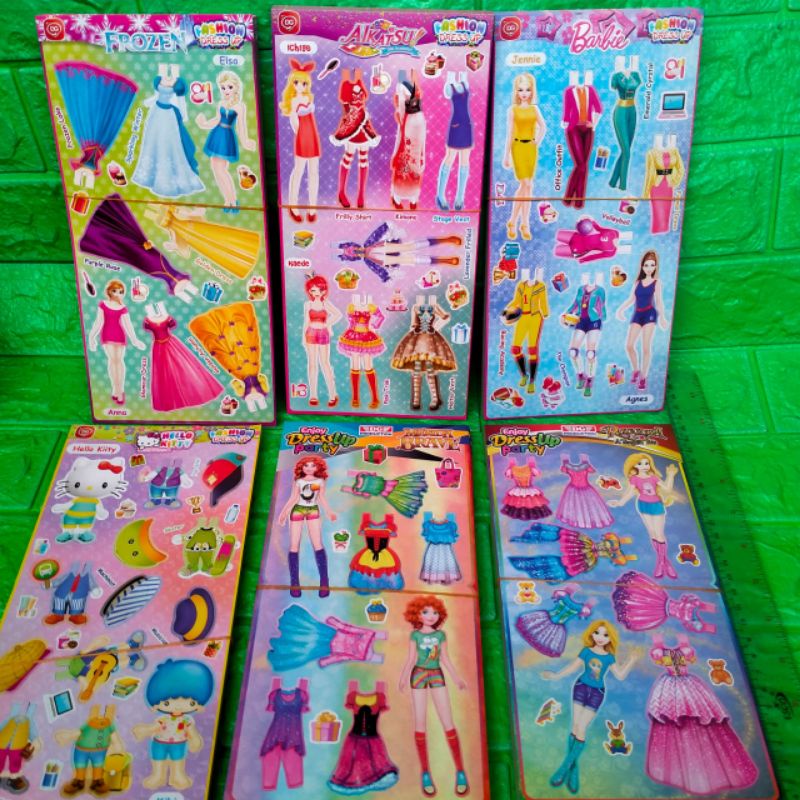 Grosir mainan baju Bp Bongkar pasang Jadul Edukasi Bajuan kertas  Jumbo Super