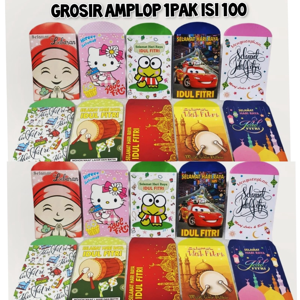 1pak Isi 100pcs Amplop Lebaran Motif Exclusive Premium Bisa Pilih Motif Ukuran M Angpau Lebaran Amplop Idul Fitri Angpau Anak