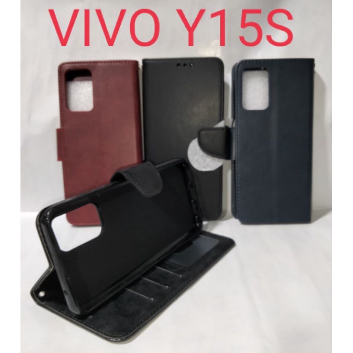 SILIKON DOMPET HP,FLIP COVER WALET VIVO Y15S ATAU Y01