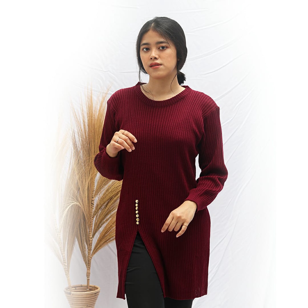 VK__ store Baju Rajut Wanita TUNIK RAJUT / TUNIK SLIT RAJUT / KARENINA TUNIK RAJUT KARENINA TUNIK RA