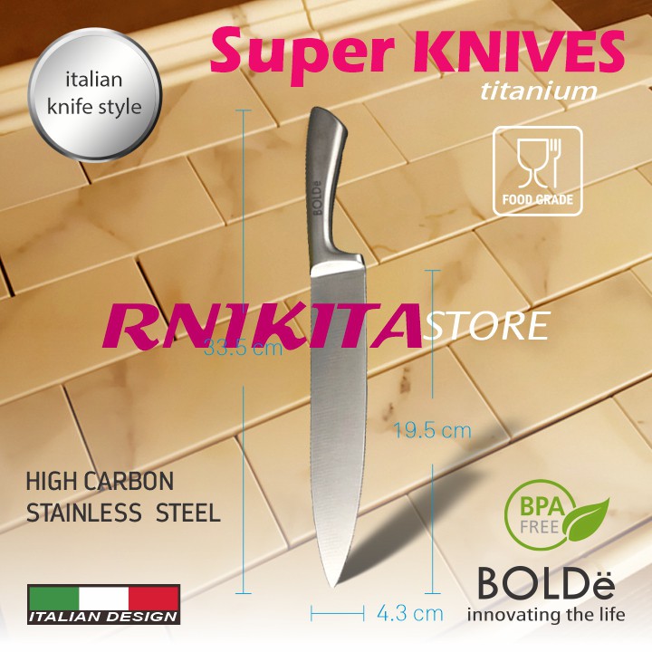 BOLDe COOKING KNIFE TITANIUM - Super Knives Pisau Dapur Ukuran Besar