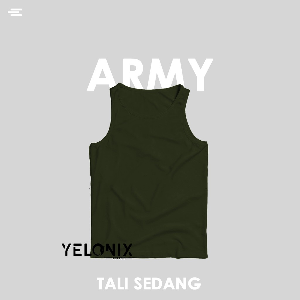 Tanktop Wanita ( SOFT SPANDEK ) Polos Tali Kecil / Besar / Agnes Singlet Kaos Dalam Cewek - YELONIX-HIJAU ARMY