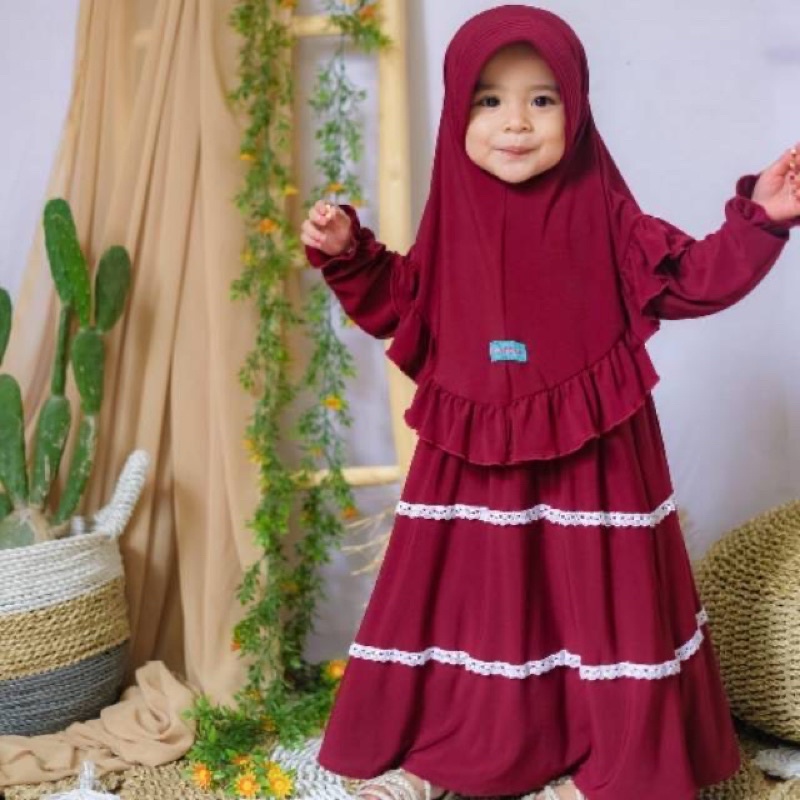 GAMIS ANAK KASILLA 1-3thn/ RENDA &amp;REMPEL SUSUN JERSY+jilbab