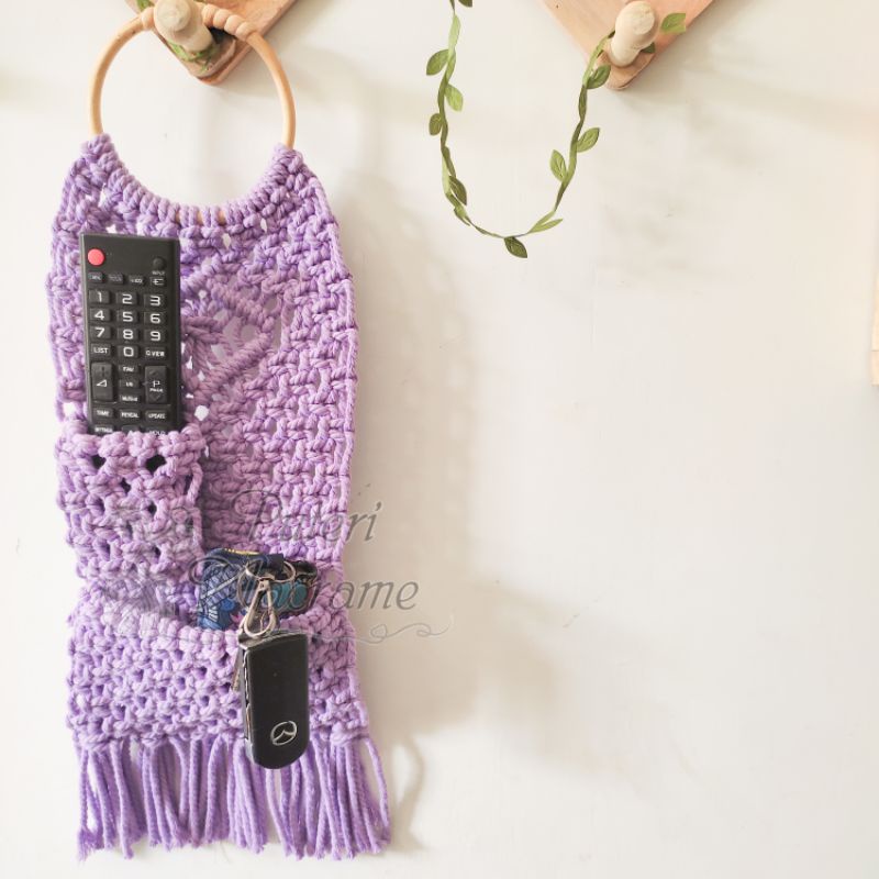 Kantong Remote Macrame, Macrame Remote Holder