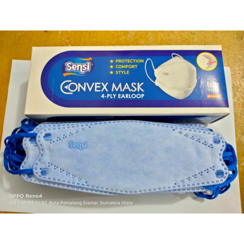 Masker Sensi Convex 4ply Earloop isi 20/original