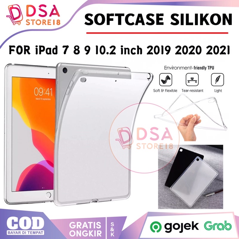 Case iPad 9 8 7 / Softcase iPad 9 8 7 / Casing iPad 9th 8th 7th Generation Ultrathin Jelly Case Tabl
