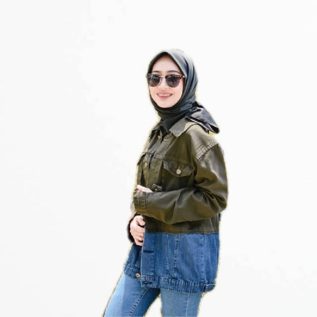 Combine jaket outer jeans