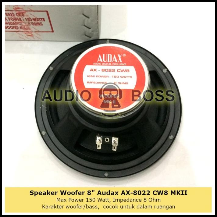 Speaker Woofer 8" 8 Inch 8 In Audax Ax-8022 Cw8 Mkii Ax 8022 Ax8022