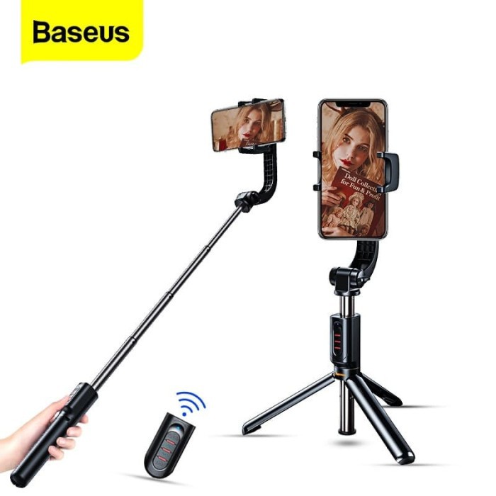 Tongsis Tripod Selfie Stick Stabilizer Baseus Remote Selfie Gimbal