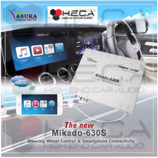 ASUKA Mikado 630S Car TV Tuner Digital Receiver Mobil Full HD &amp; Internet &amp; Mirrorlink