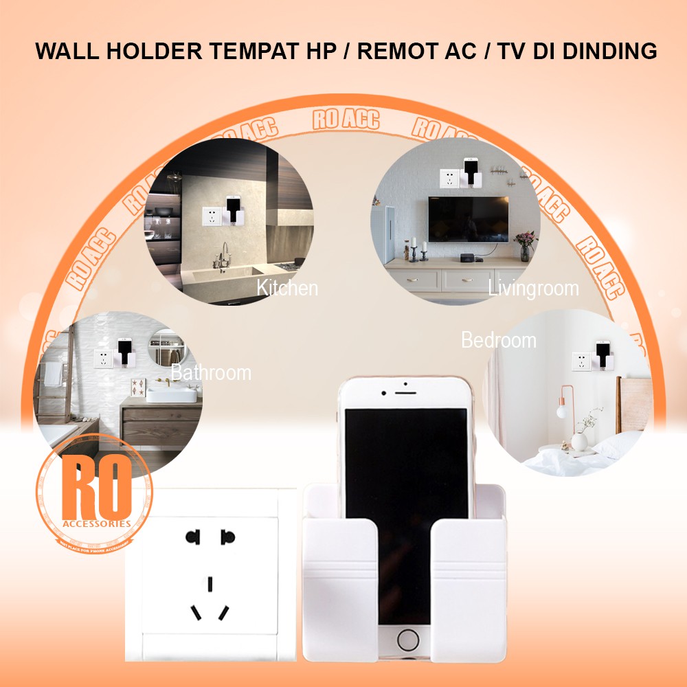 [RO ACC] NVN-P4 WALL HOLDER TEMPAT HP / REMOT AC / TV DI DINDING