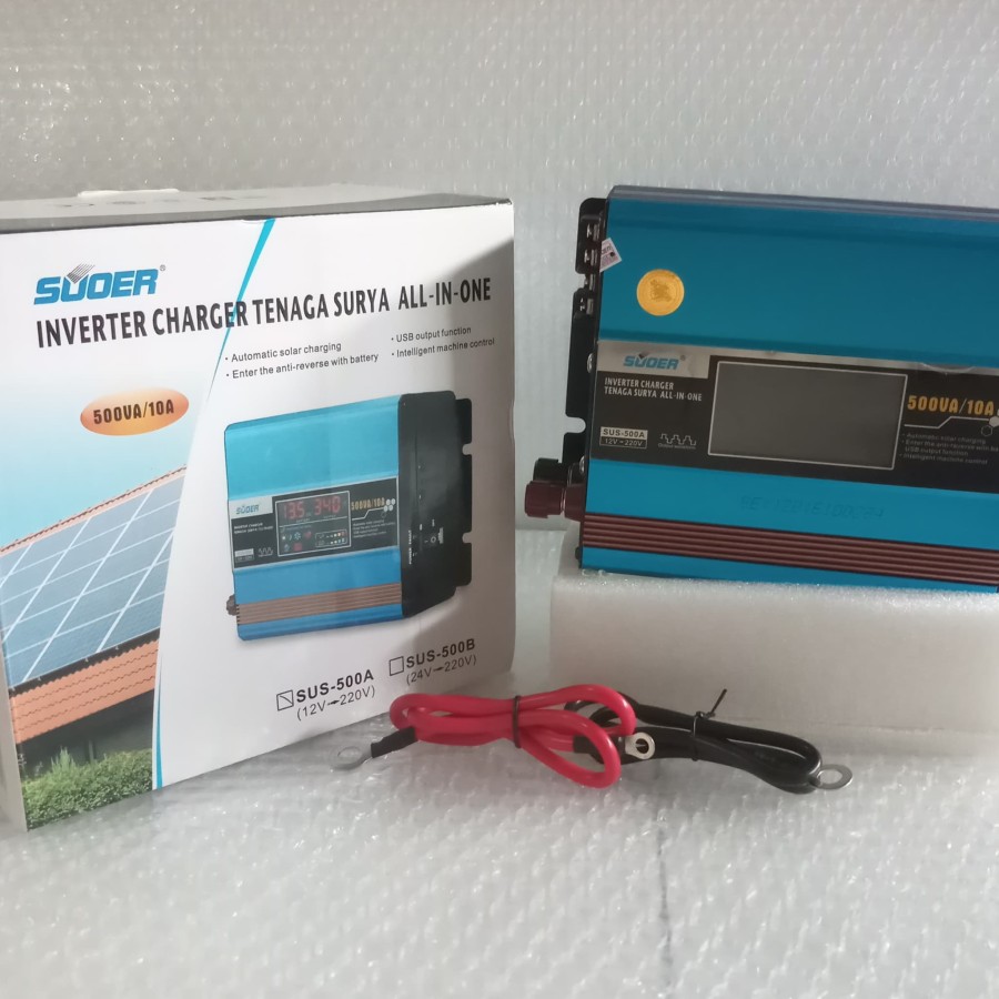 SOLAR INVERTER 12v 500 watt + Charger Controller - SUOER SUS-500A