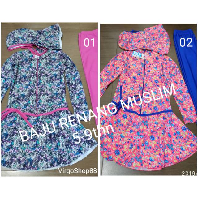 BAJU RENANG MUSLIM MOTIF ANAK USIA 5-9thn