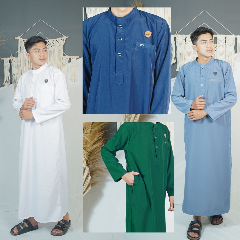 gamis abu hasan laki laki remaja dan dewasa kancing mewah/jubah pria remaja dan dewasa