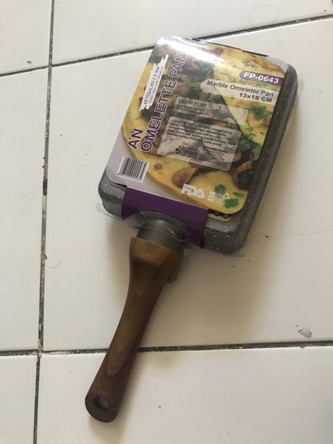Omelette Fry Pan Marble Granite Wajan Telur Kotak 13 X 18 Tamagoyaki Premium Cookware