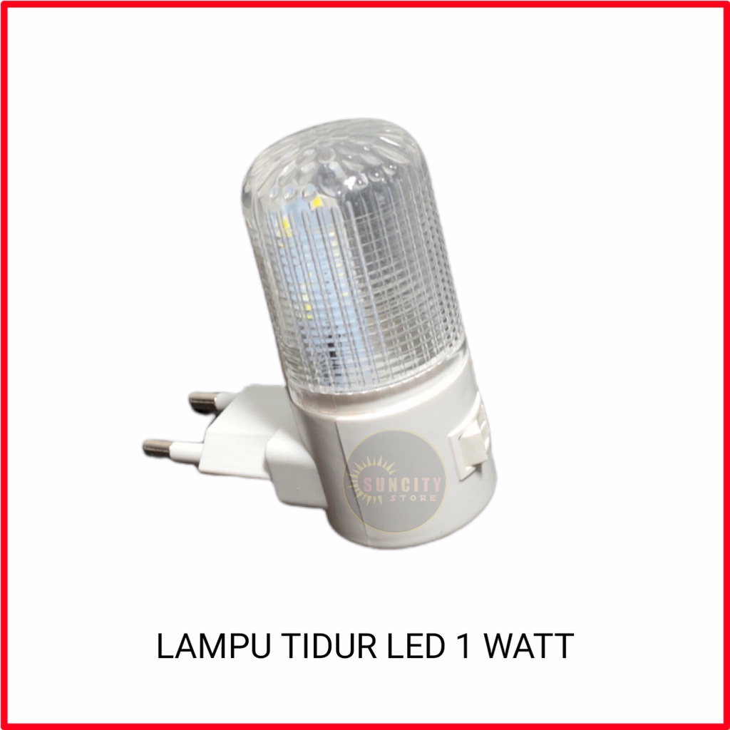 Lampu Tidur LED 1 Watt - Cahaya Putih , Merah , Hijau &amp; Biru