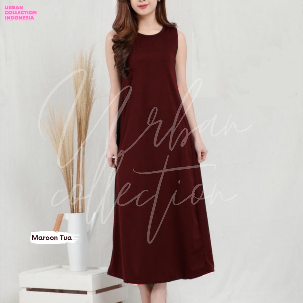 LONG DRESS [ JUMBO ] TANPA LENGAN / LONG DRESS TALI BESAR / DALEMAN LONG DRESS PREMIUM