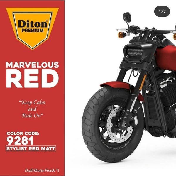 DITON PREMIUM / MERAH DOFF STYLIST RED MATT H 9281 * / CAT SEMPROT