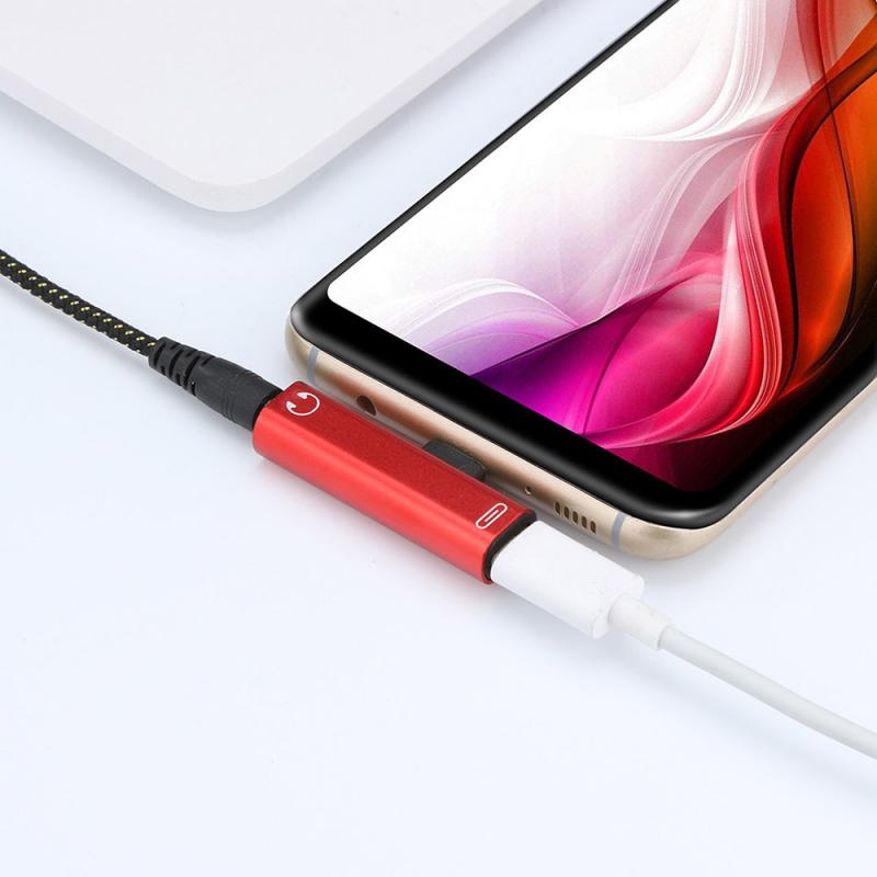 2 In 1 Adapter Konverter Usb Tipe-C Ke Jack Audio Aux 3.5mm Bentuk T Untuk Headphone