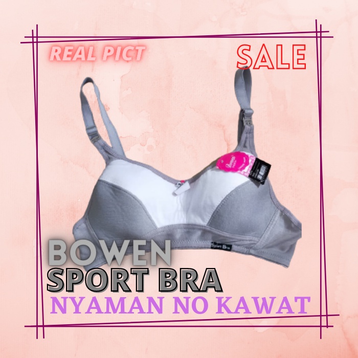 BH BRA SPORT WANITA REMAJA BOWEN TANPA BUSA BODIFIT MURAH 38 40