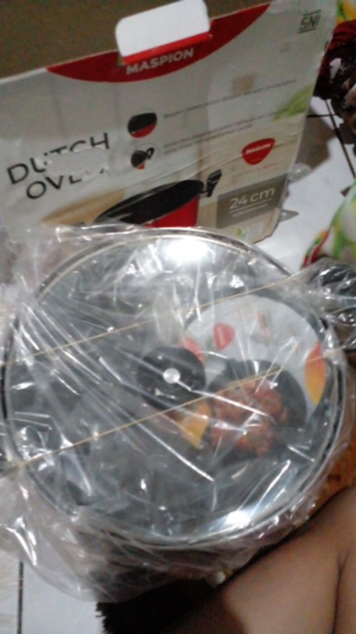 Maspion Blg Dutch Oven Panci Teflon Non-stick Anti Lengket Dutchoven 24 Cm - Merah