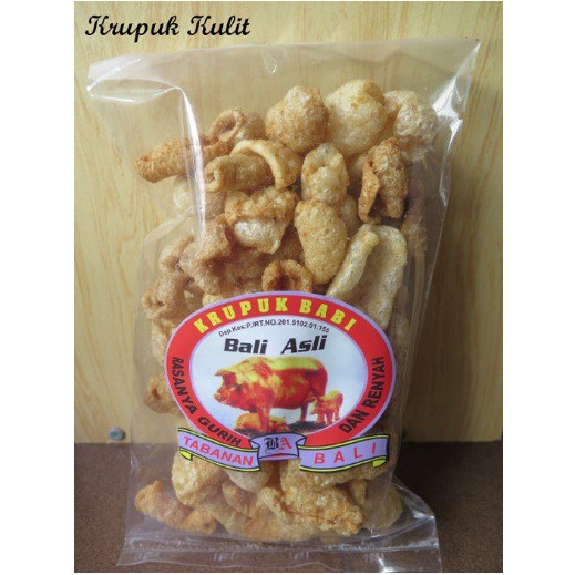 KRUPUK RAMBAK BABI SAMCAM SAMCAN/ KULIT BALI ASLI - 130gr Free Bubblewrap
