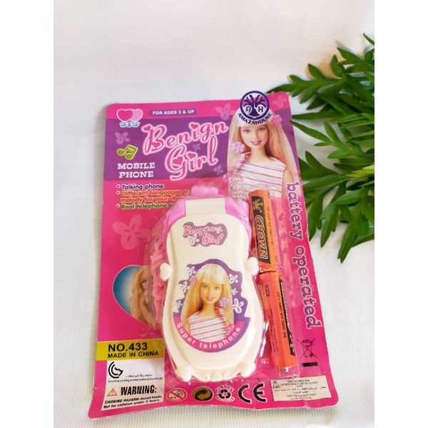 Mainan hp lipat beauty girl anak perempuan karakter dengan suara dan lampu
