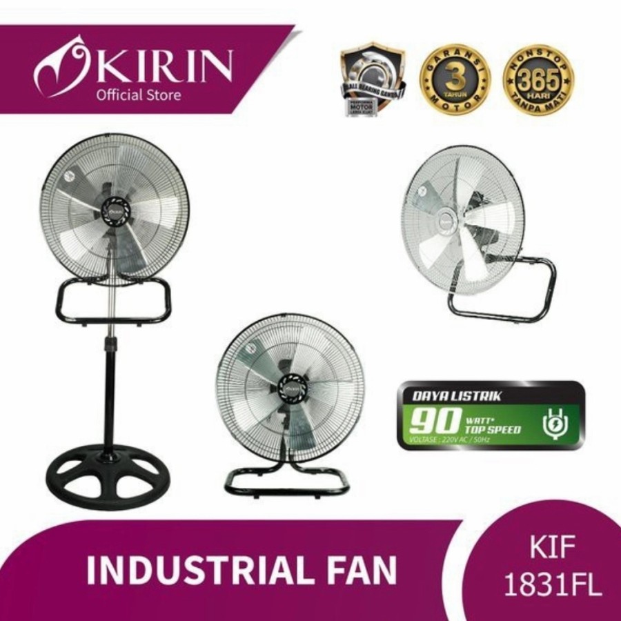 KIRIN KIF 1831 - Kipas Angin Industri 18&quot; 3in1 / Kipas Angin Besi 3in1 18 inch