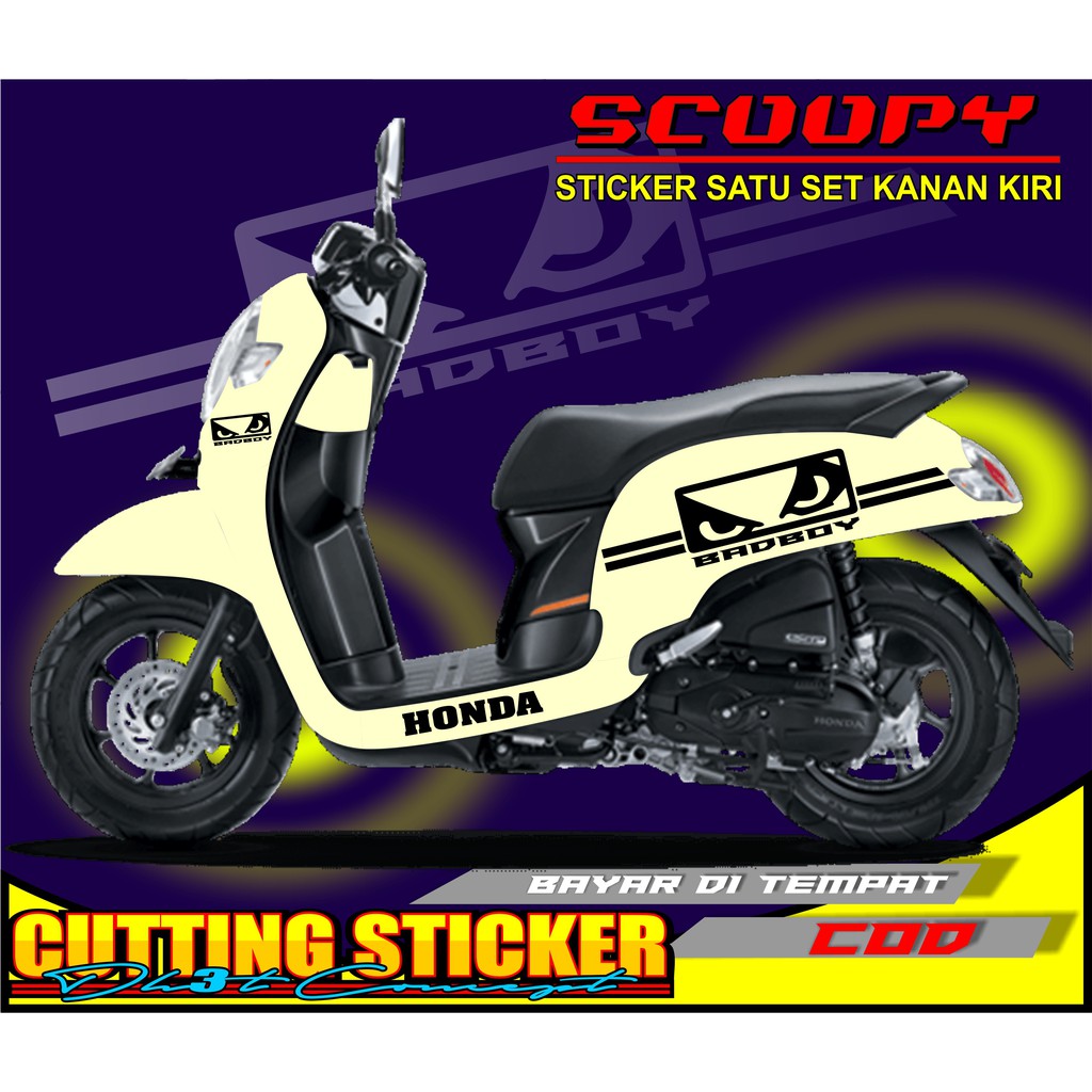 Sticker Scoopy BadBoy Cutting Sticker simple Striping Scoopy Prestige All Scoopy Cutting Sticker Mot