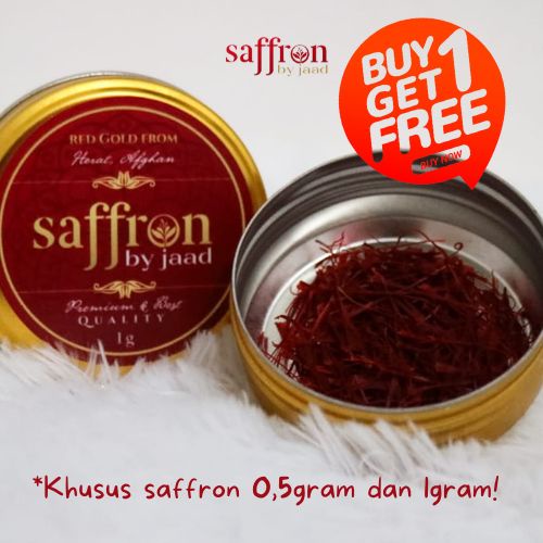 

PROMO! BUY 1 GET 1 Saffron by jaad / Safron Super Negin 100% Original Afghanistan Kemasan 1 gram 0,5 gram Asli / Saffron Original