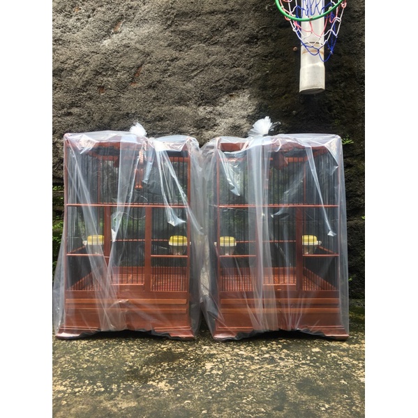 Sangkar anis dan wambi kotak kayu jati