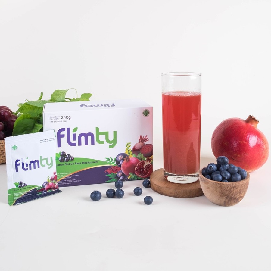 Flimty Fiber Detox Antioksidan Rasa Blackcurrant Raspberry 1 Box Pelangsing