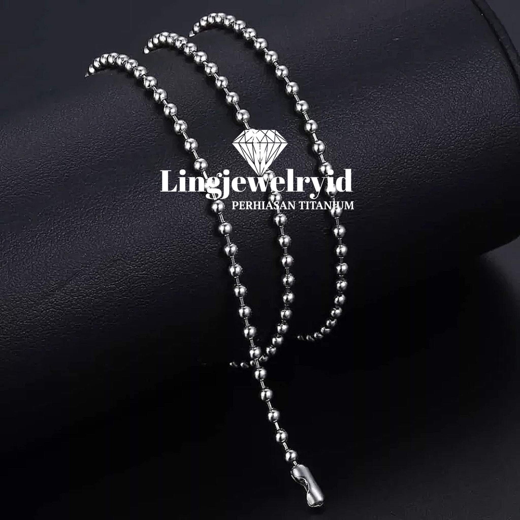 Biji lada Silver 45cm 60cm 75cm HIGH QUALITY Rantai kalung titanium stainless 304L / chain / liontin