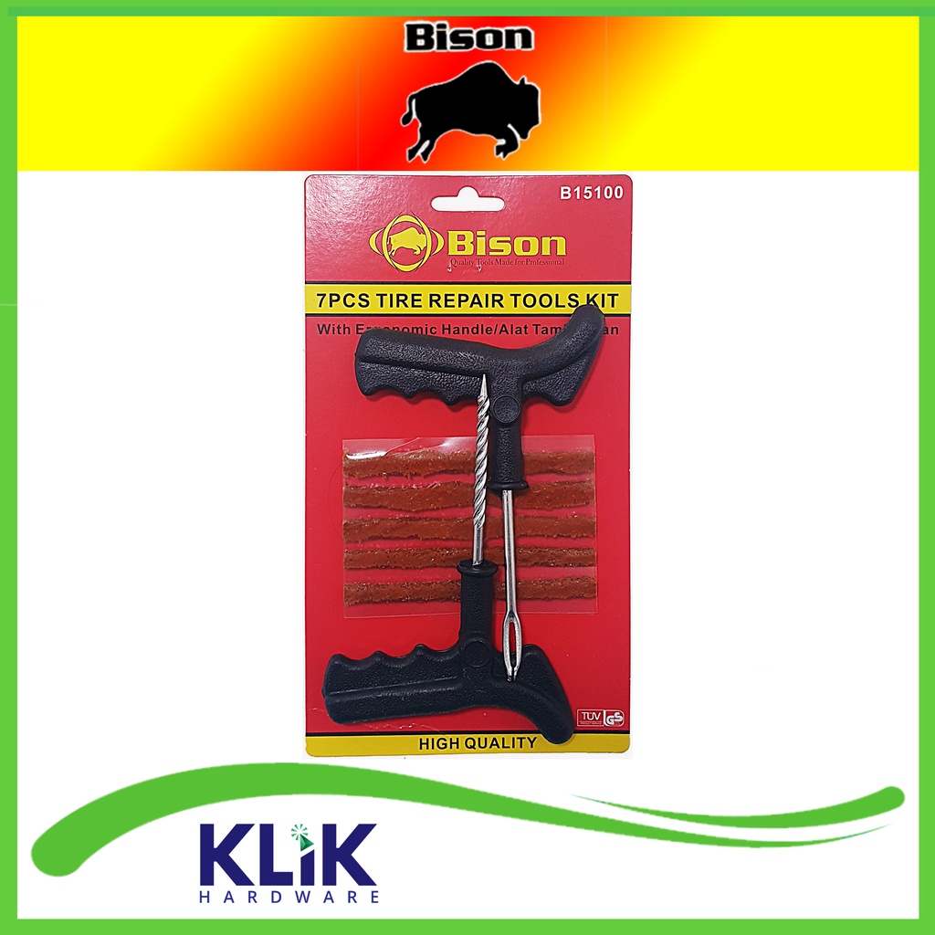 BISON Alat Tambal Ban Tubles Set Tire Repair Kit Tubeless Motor Mobil